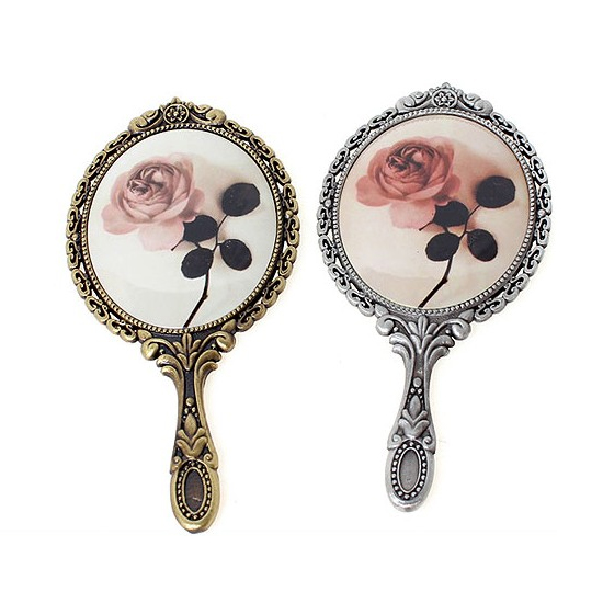Oval  antique desktop mirror